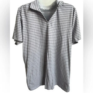 Men’s Oobe Striped Collared, Short Sleeve, Side Slit Polo